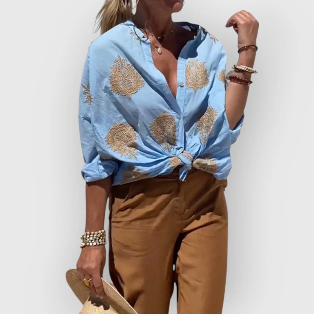 Glaiza – Embroidered Button-Up Shirt