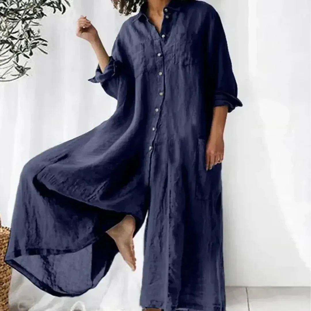 Frecia | Oversized Button-Down Jumpsuit
