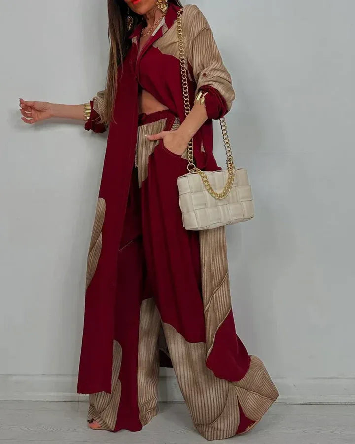 Meriel | Printed Blouse and Trousers Set