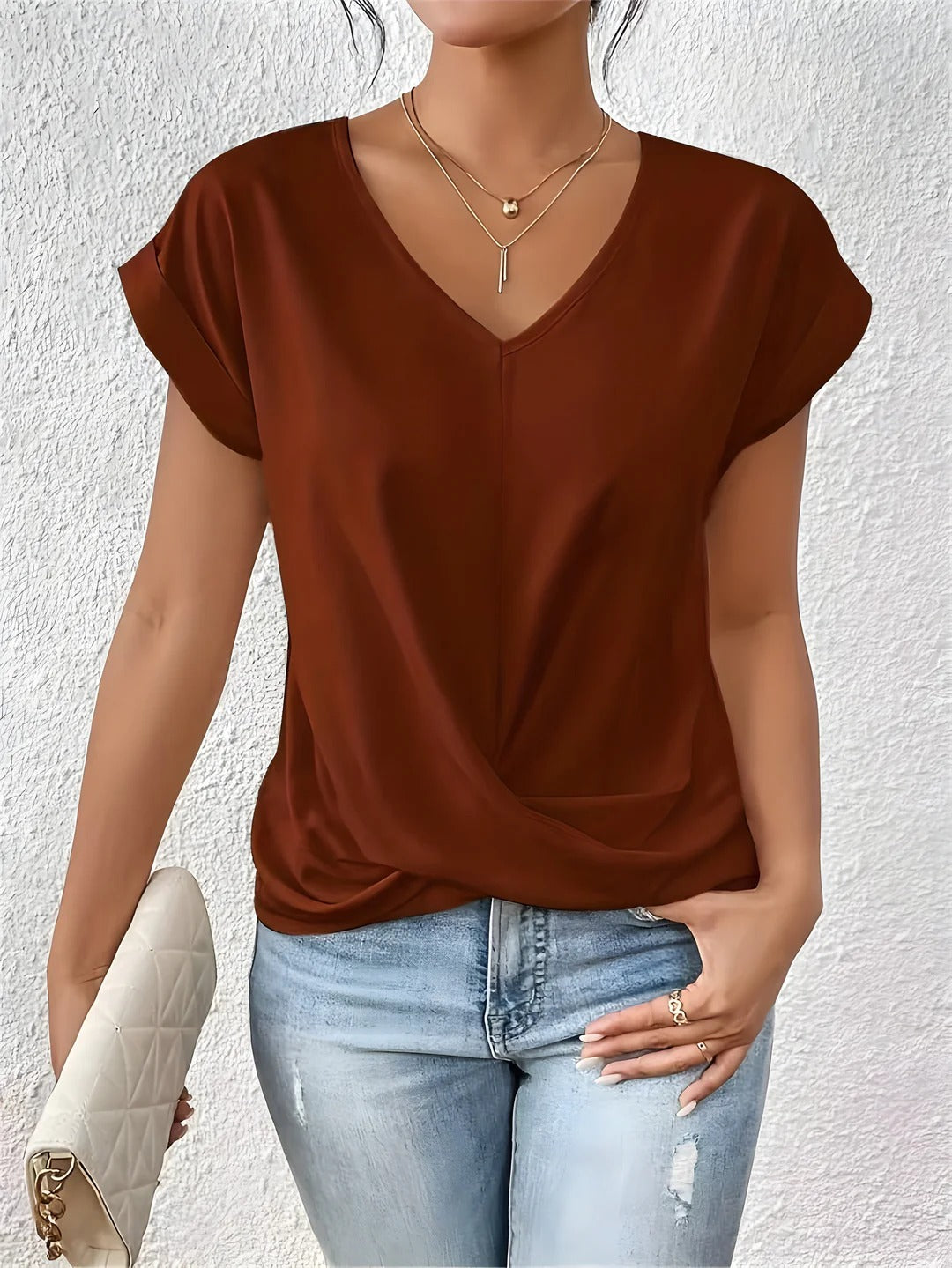 Sophie – Twist Front V-Neck Top