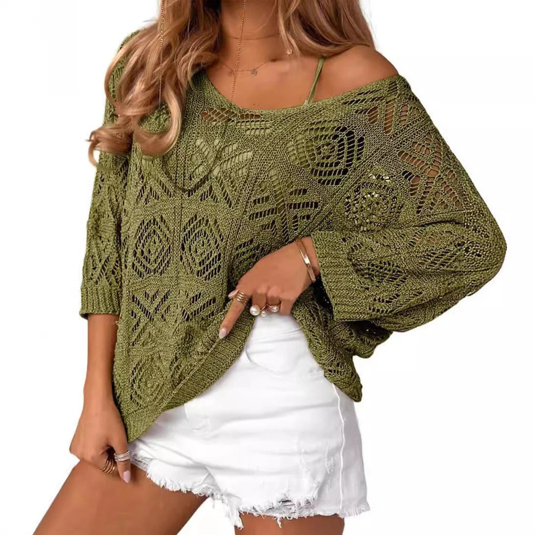 Candice – Breezy Crochet Knit Top