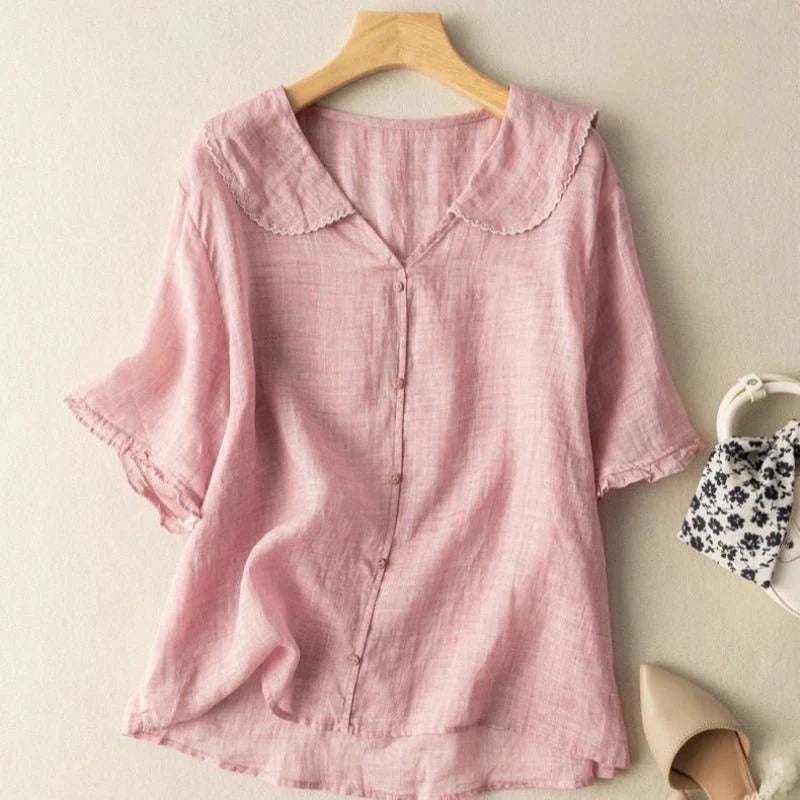 Emma – Scalloped Button Blouse