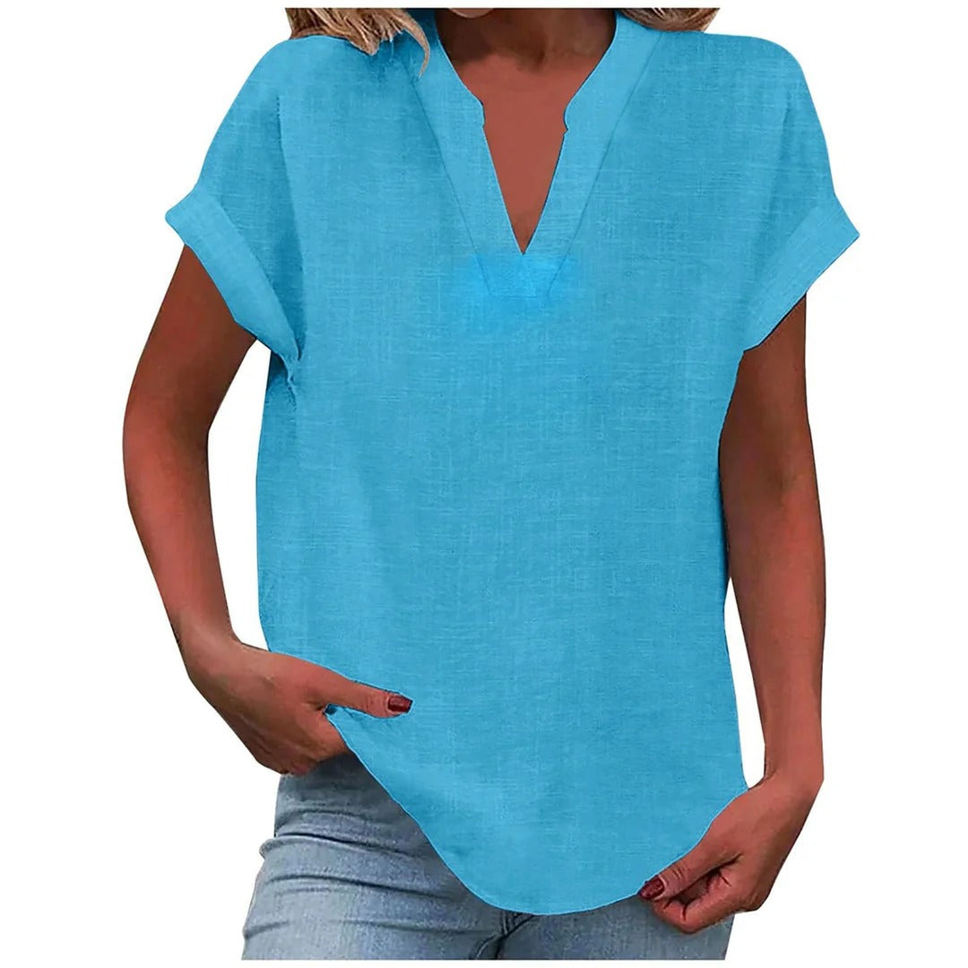 Maureen – Relaxed V-Neck Blouse