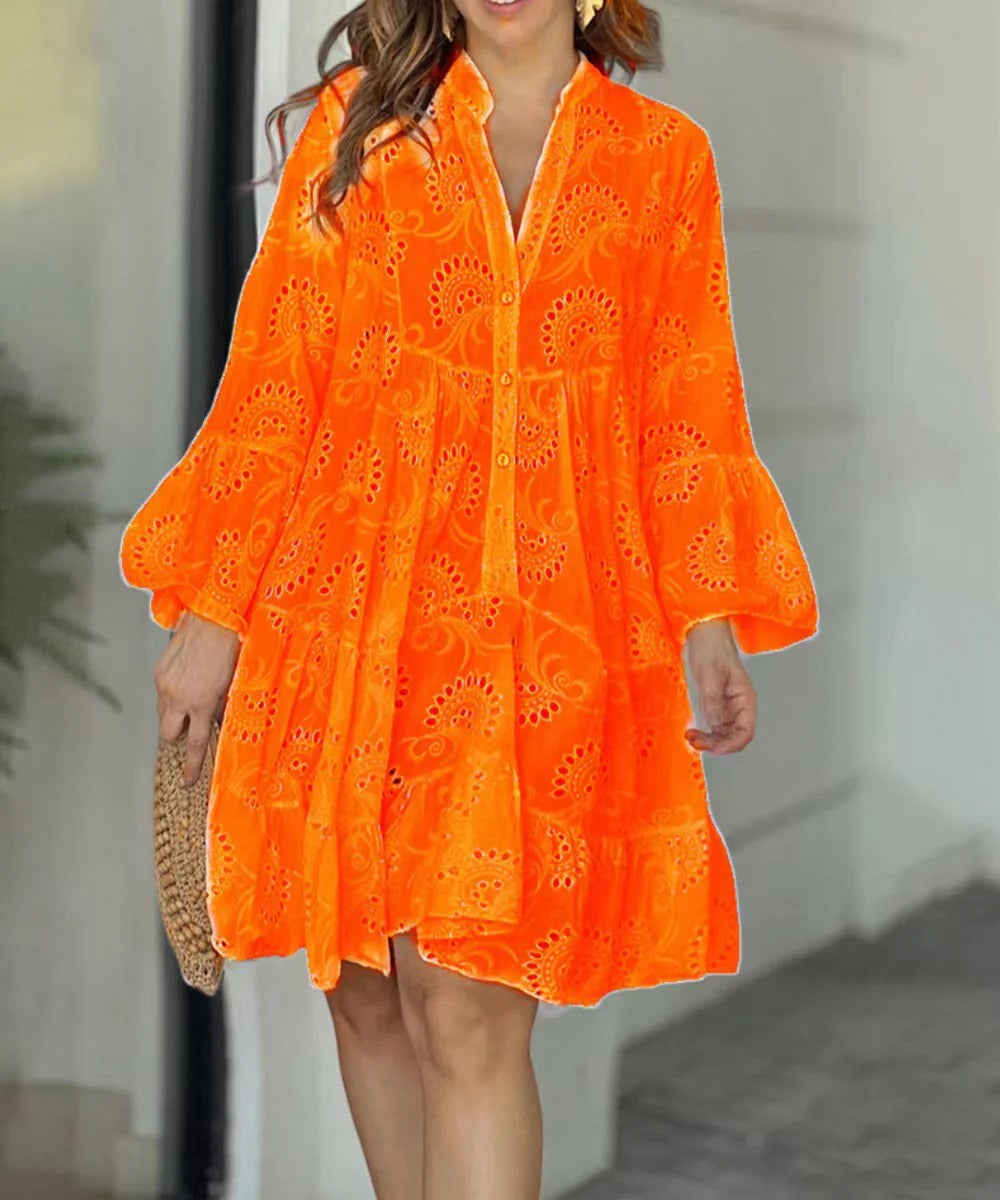 Penelope – Embroidered Tiered Mini Dress