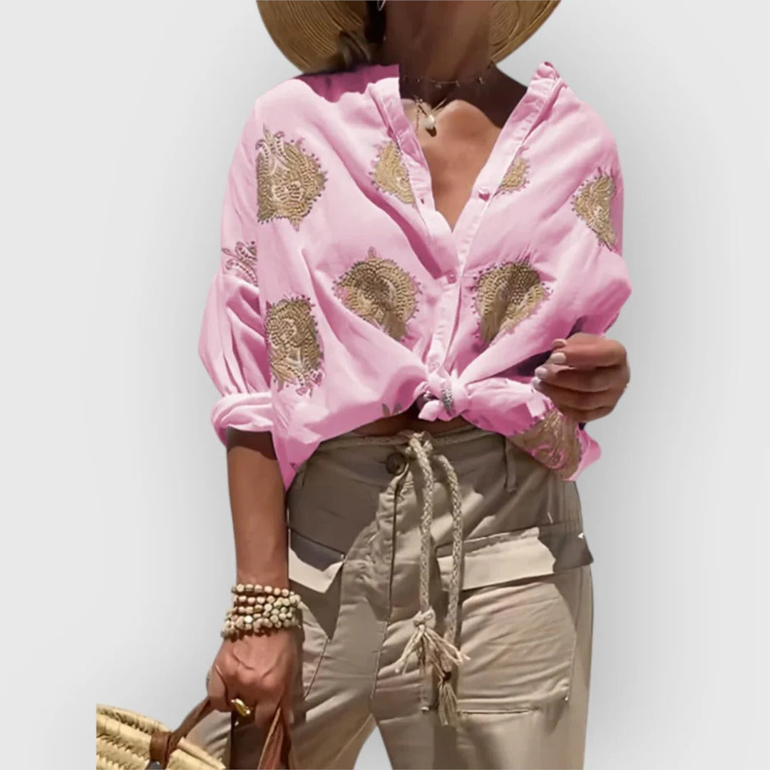 Glaiza – Embroidered Button-Up Shirt