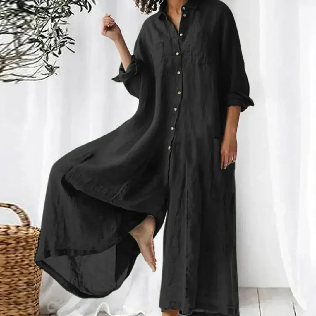 Frecia | Oversized Button-Down Jumpsuit