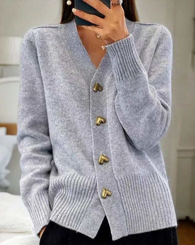 Aidela – Cardigan with Heart Buttons