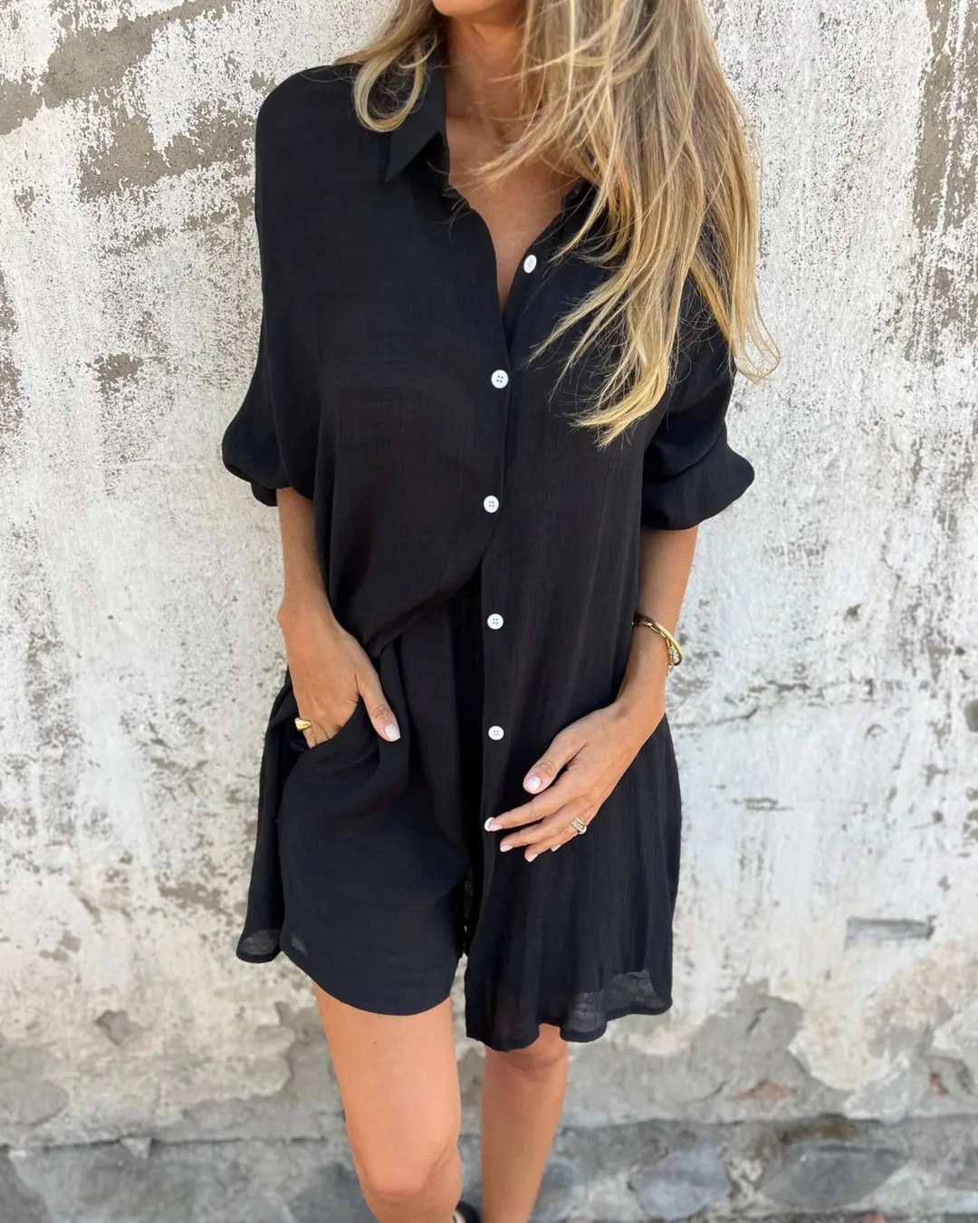 Vanissa | Two-Piece Button Shirt Set