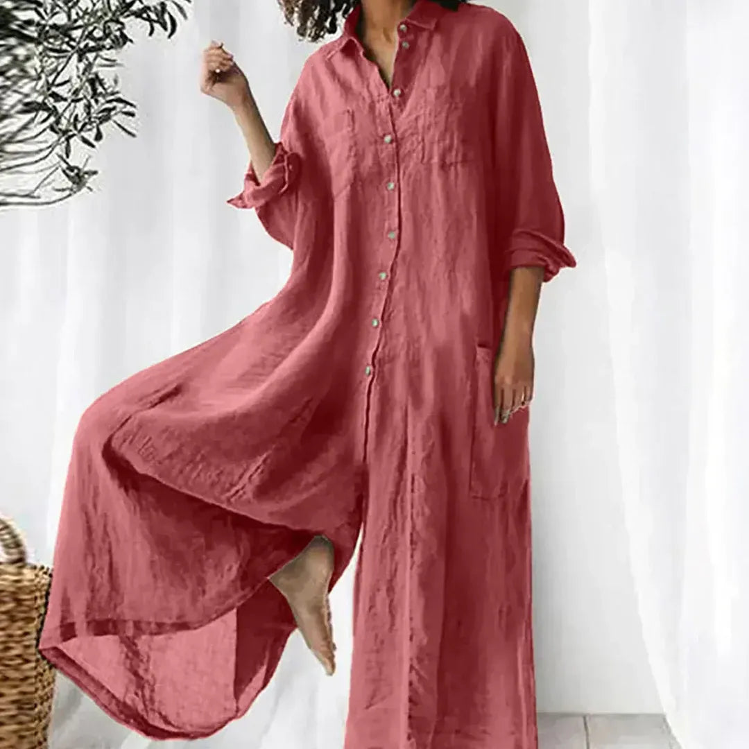 Frecia | Oversized Button-Down Jumpsuit