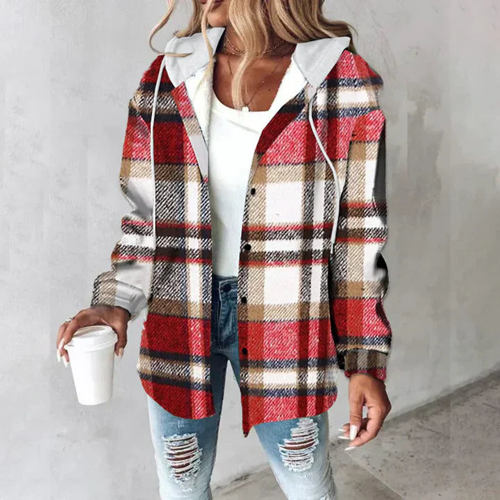 Angela – Plaid Hooded Jacket